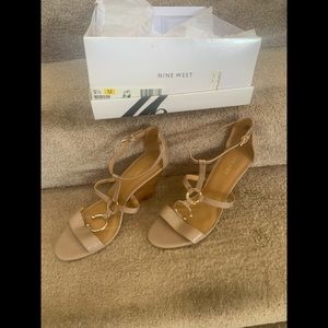 Taupe Nine West Mirabilis Wedge Sandals